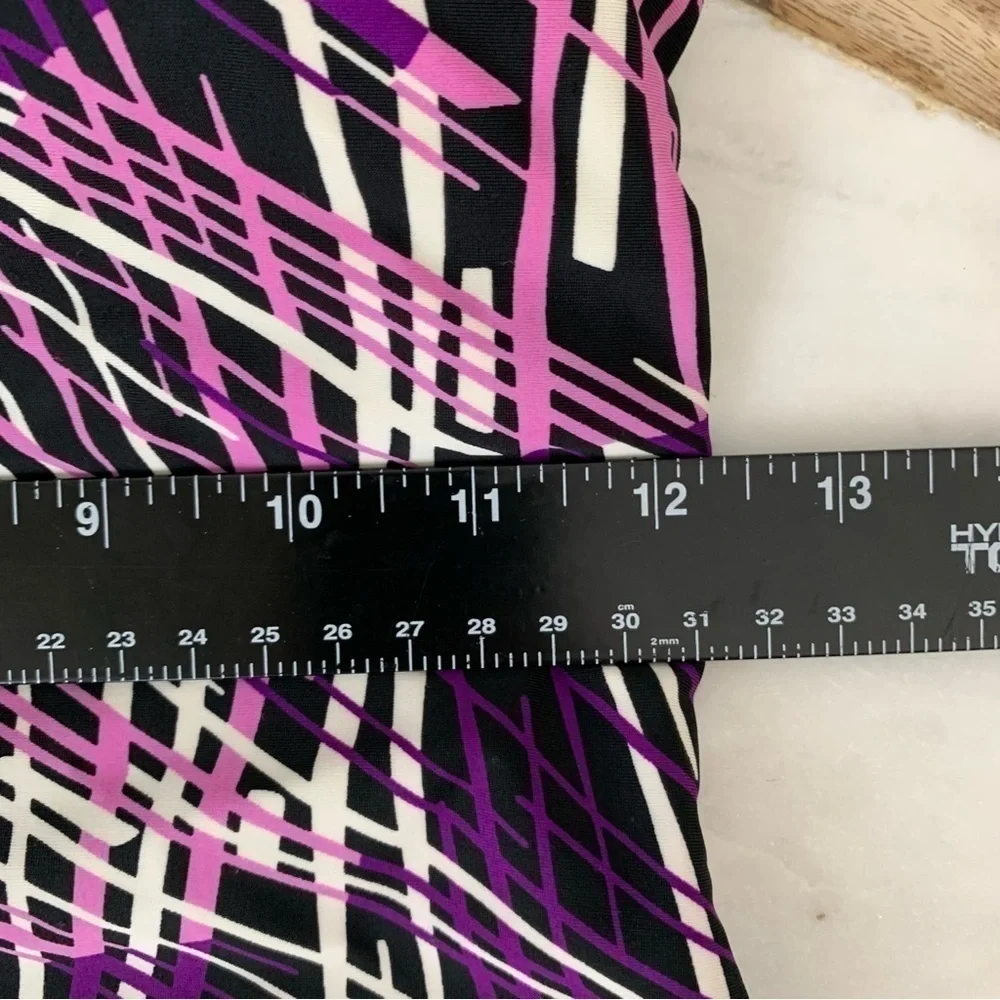 AQUA Shape Ocean One Piece Swim Suit Black and Purple Size 12.